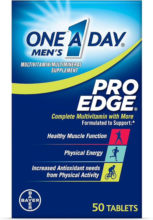 One A Day Men’s Pro Edge Multivitamin, Supplement with Vitamin A, Vitamin C, Vitamin D, Vitamin E and Zinc for Immune Health Support* and Magnesium for Healthy Muscle Function, Tablet 50 Count