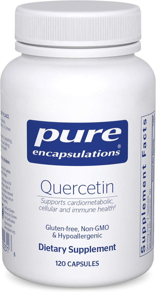 Pure Encapsulations Quercetin - 500 mg - Immune Support, Cellular Health & Heart Health - Antioxidant Supplement - Gluten Free & Non-GMO - 120 Capsules