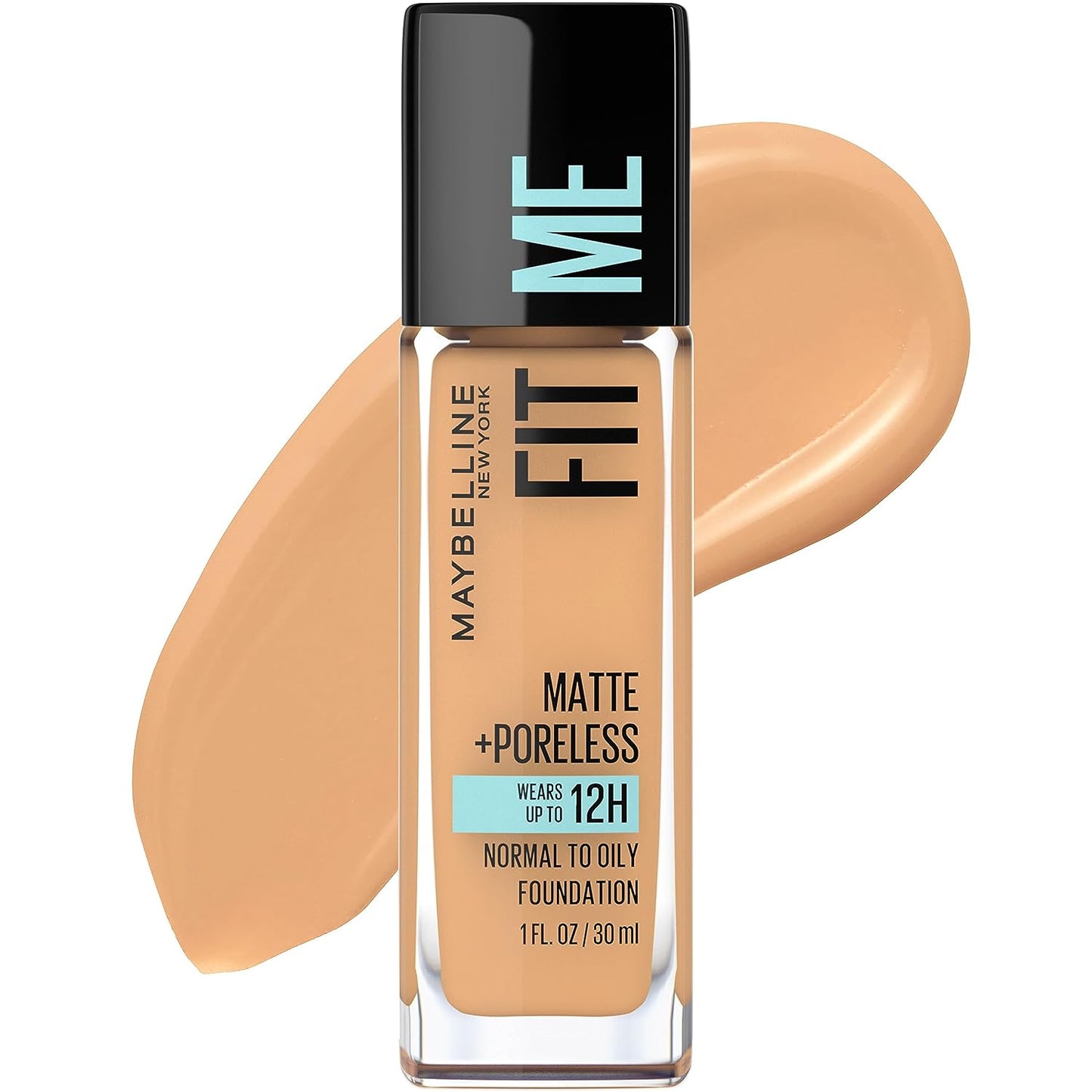 Maybelline Fit Me Matte + Poreless Liquid Oil-Free Foundation Makeup, Sun Beige, 1 Count (Packaging May Vary)