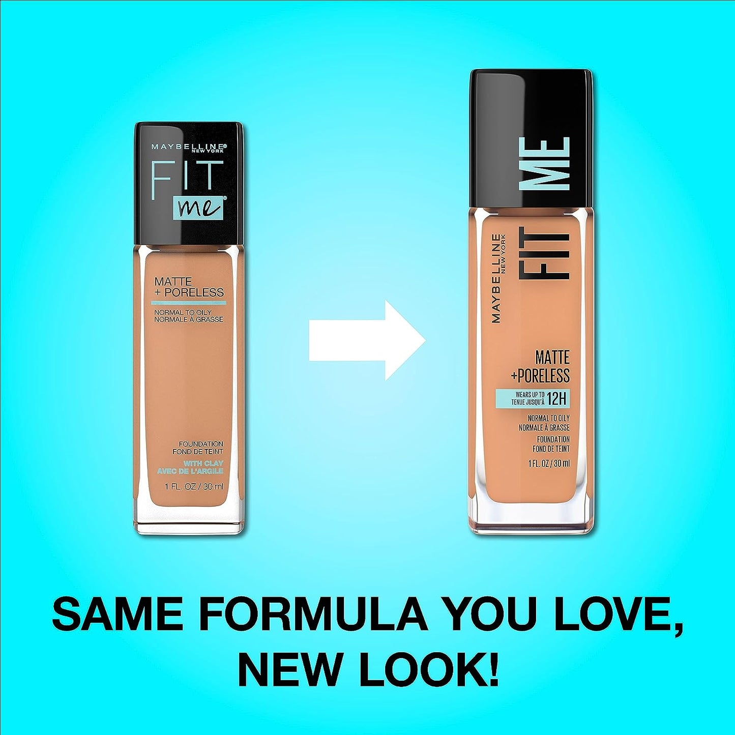 Maybelline Fit Me Matte + Poreless Liquid Oil-Free Foundation Makeup, Sun Beige, 1 Count (Packaging May Vary)