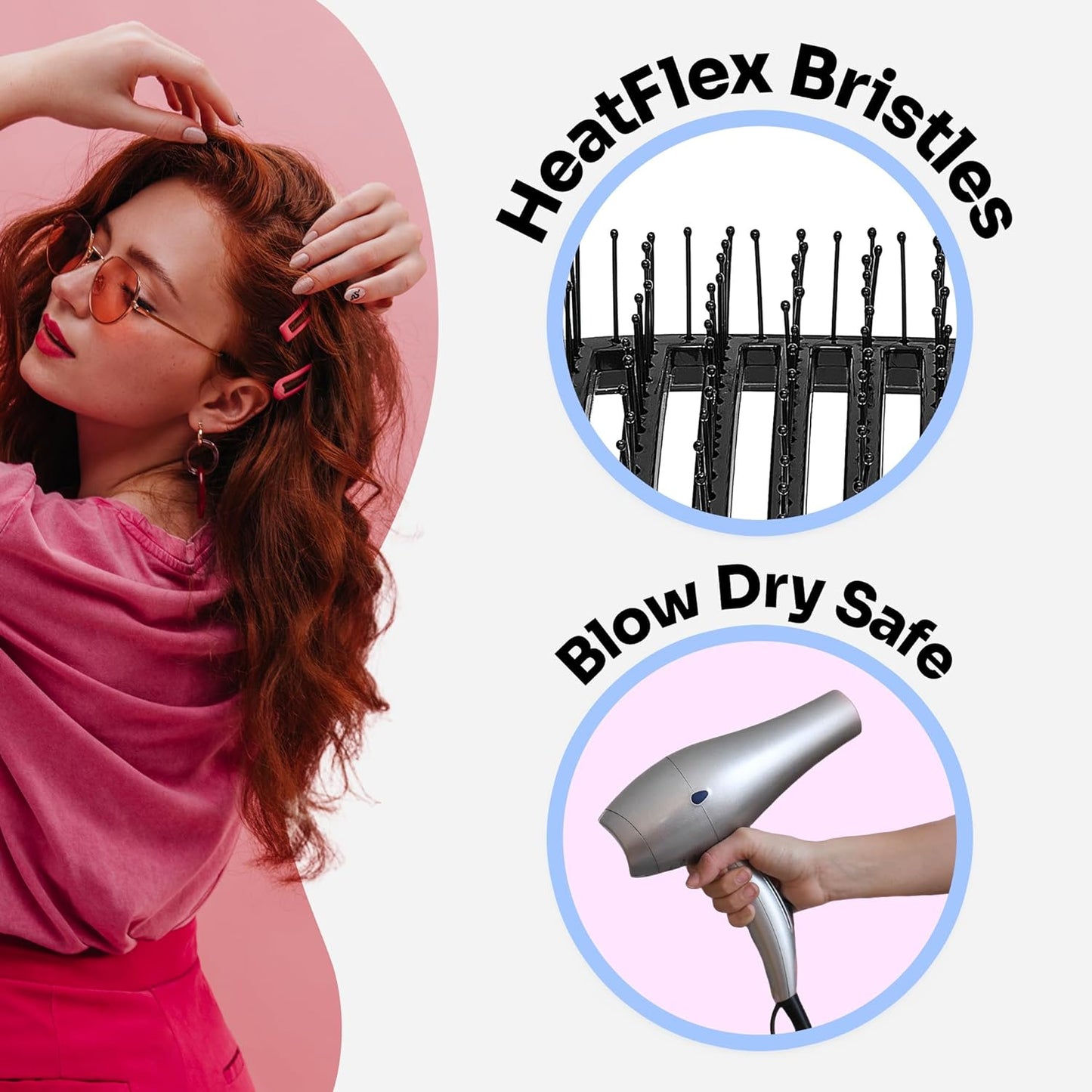 Wet-Brush Speed Dry Hair-Brush, Black - Vented Design and Ultra Soft HeatFlex Bristles Are Blow Dry Safe With Ergonomic Handle Manages Tangle and Uncontrollable Hair - Pain-Free