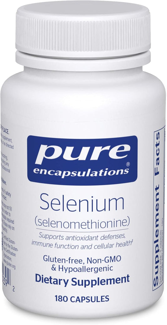 Pure Encapsulations Selenium - 200 mcg - for Healthy Cellular Function, Immune System & Antioxidant Defenses - Mineral Supplement - Vegan & Gluten Free - 180 Capsules