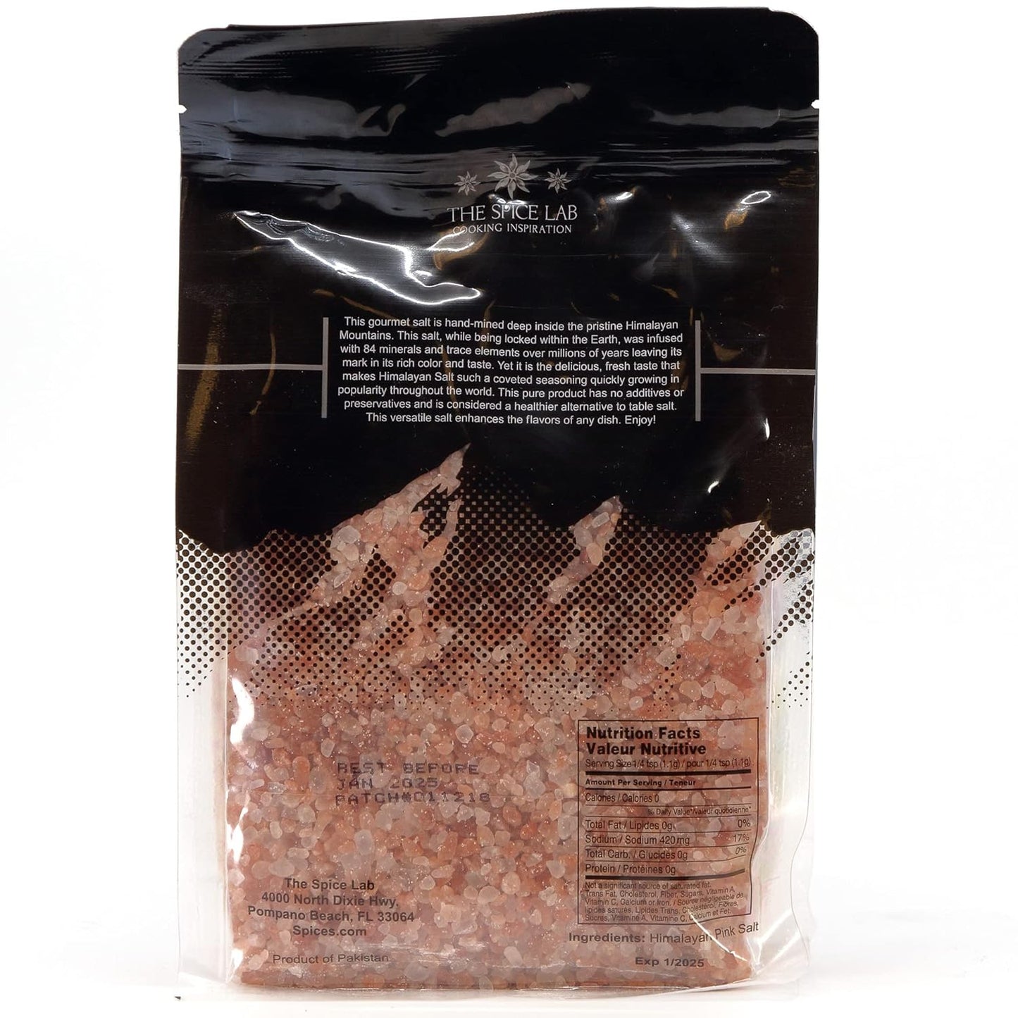 The Spice Lab Himalayan Salt - Coarse 2.2 Lb / 1 Kilo - Pink Himalayan Salt is Nutrient and Mineral Dense for Health - Gourmet Pure Crystal - Kosher & Natural Certified