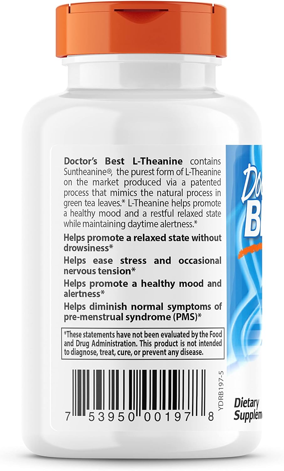 Doctor's Best L-Theanine Contains Suntheanine, Helps Reduce Stress & Sleep, Non-GMO, Gluten Free, Vegan, 150 mg (DRB-00197), 90 Count