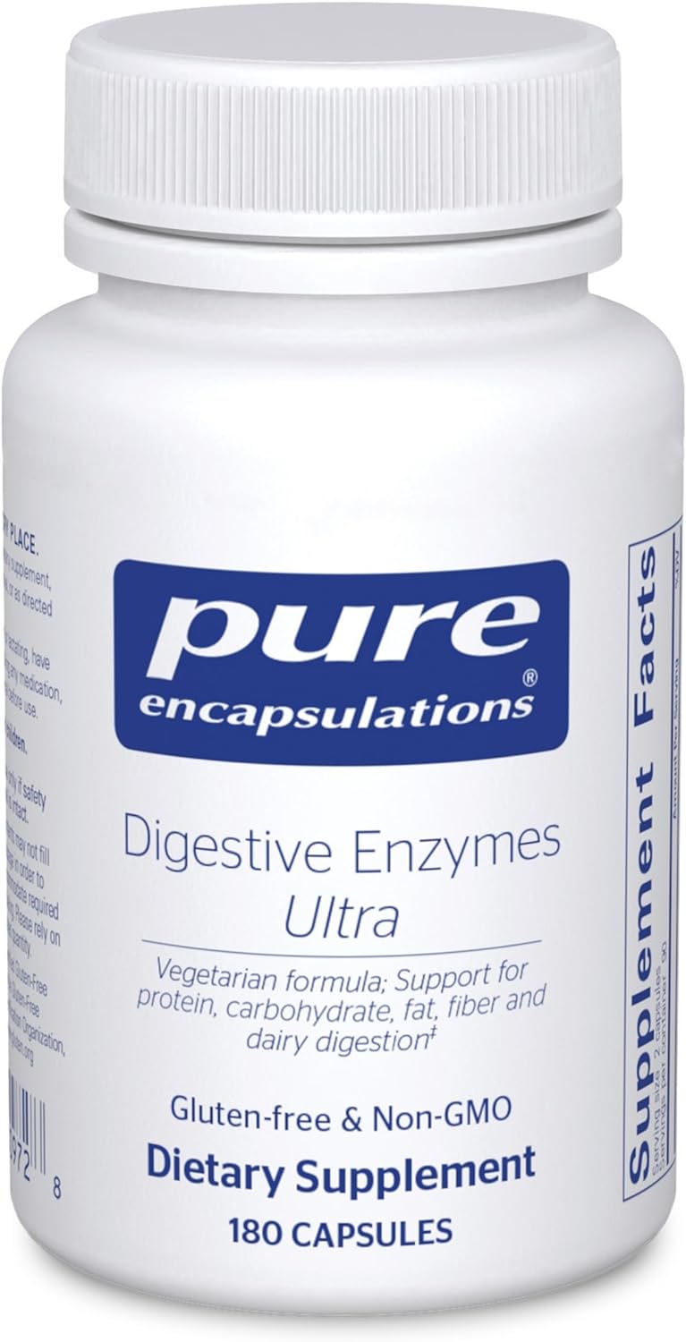 Pure Encapsulations Digestive Enzymes Ultra - Aids Digestion of Protein, Carbs, Fat & More* - 180 Capsules