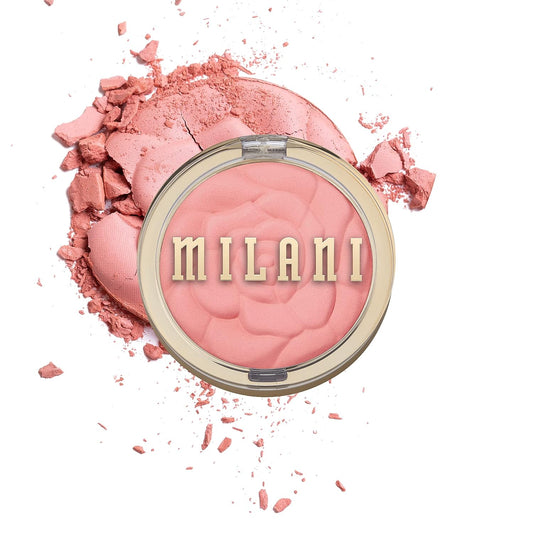 Milani Rose Powder Blush - Tea Rose (0.6 Ounce) Cruelty-Free Blush - Shape, Contour & Highlight Face with Matte or Shimmery Color