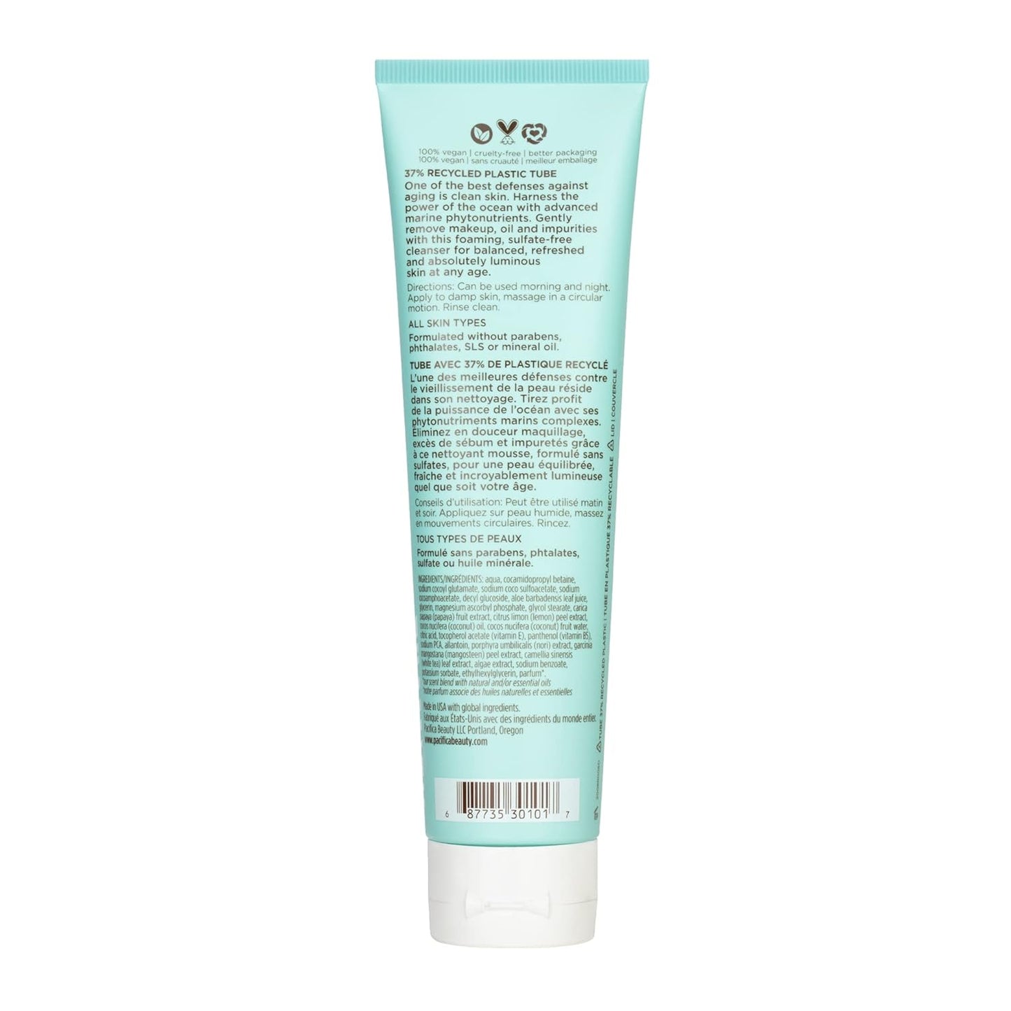 Pacifica Beauty Sea Foam Face Wash, Daily Gentle Foaming Cleanser, With Coconut Water + Sea Algae, Removes Makeup, For Combination and Oily Skin, Vegan & Cruelty Free