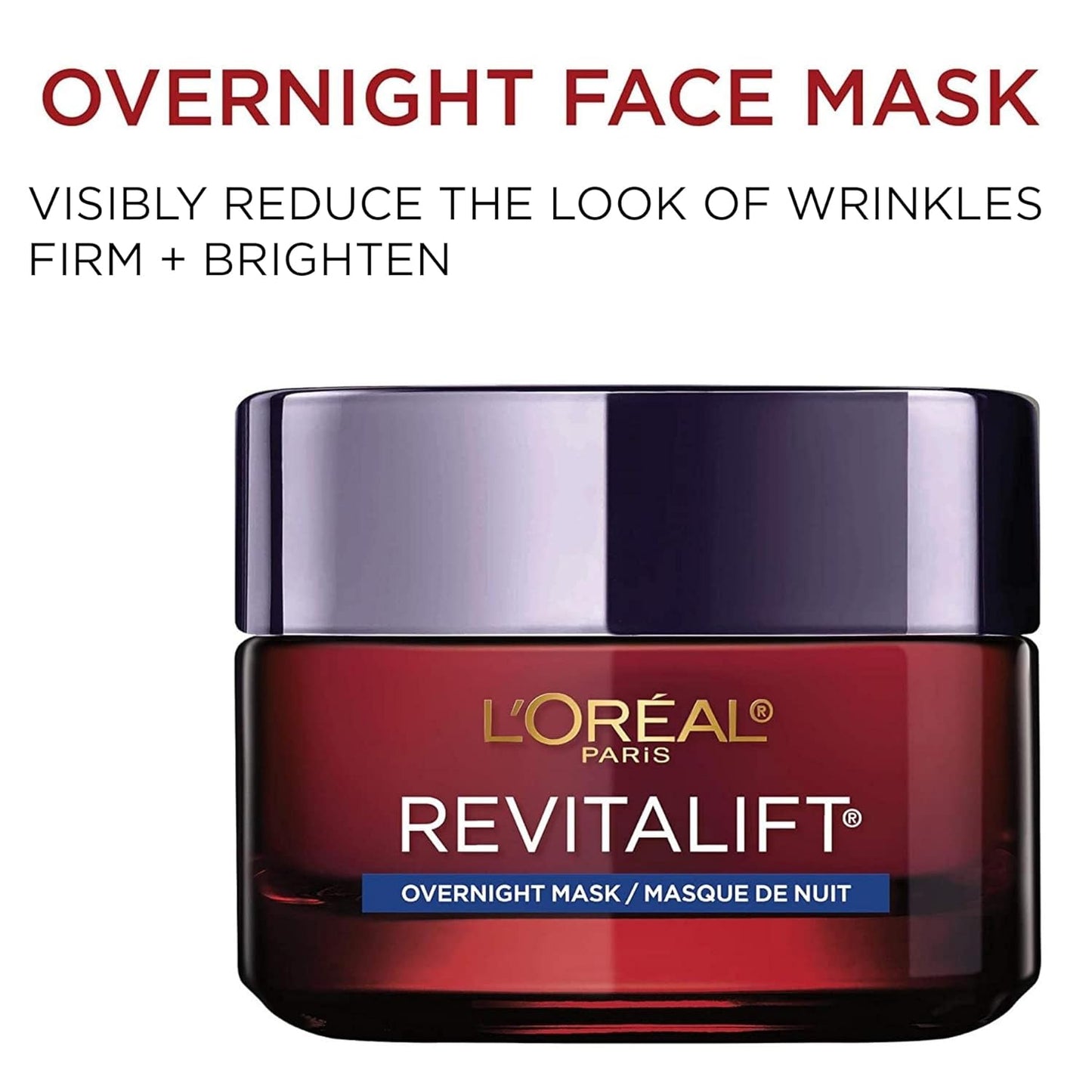 L'Oreal Paris Revitalift Triple Power Anti-Aging Overnight Mask, Pro Retinol, Hyaluronic Acid & Vitamin C, Reduce Wrinkles 1.7 Oz