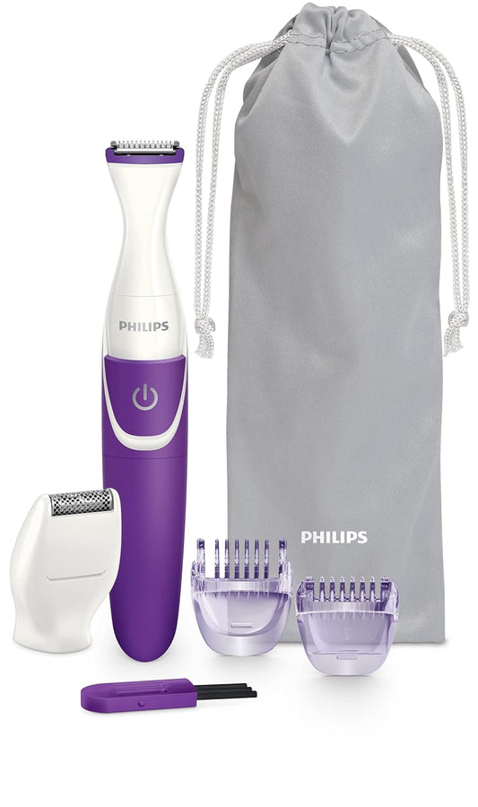 Philips Beauty Bikini Genie Cordless Trimmer for Bikini Line Hair Removal, with Shaving Head and Comb, BRT383/50