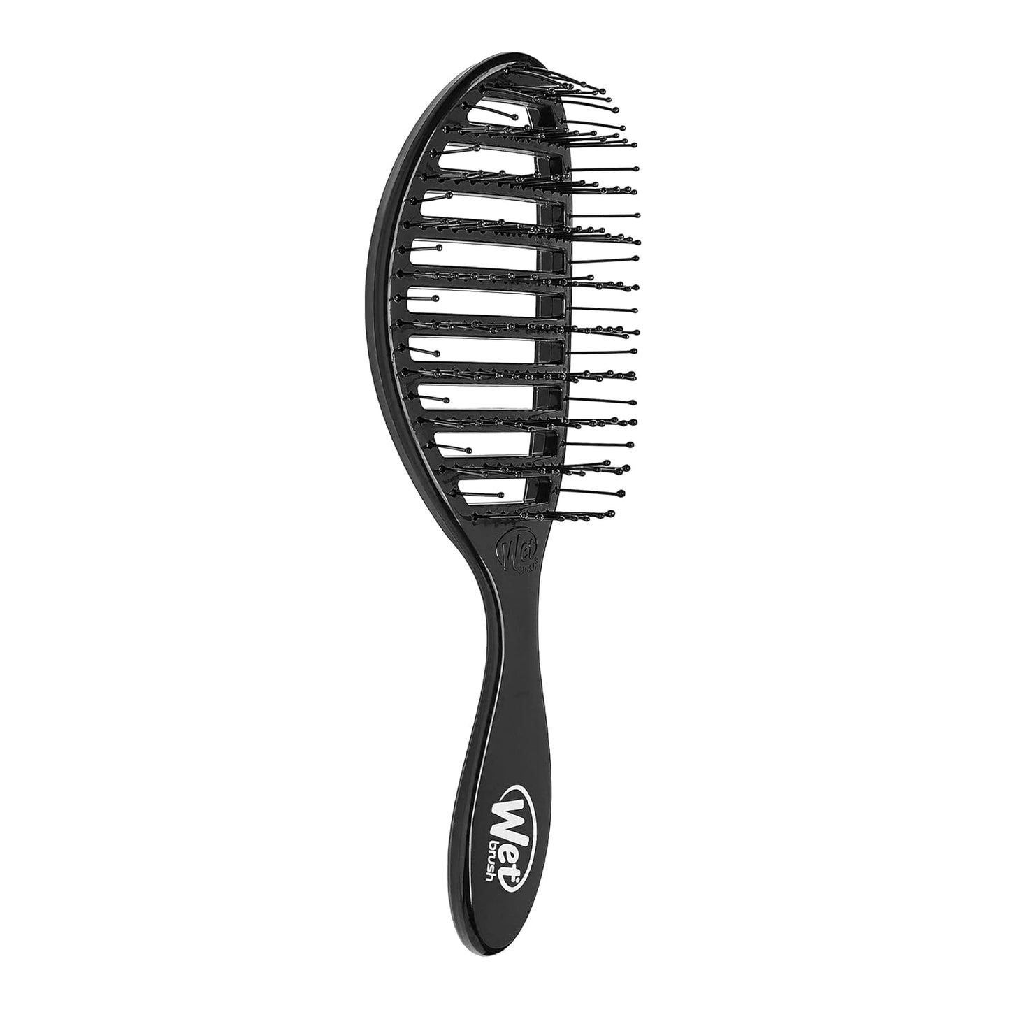 Wet-Brush Speed Dry Hair-Brush, Black - Vented Design and Ultra Soft HeatFlex Bristles Are Blow Dry Safe With Ergonomic Handle Manages Tangle and Uncontrollable Hair - Pain-Free