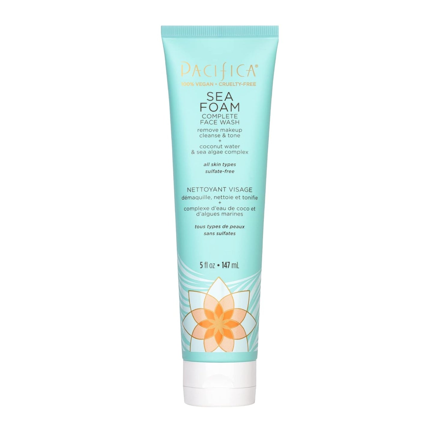 Pacifica Beauty Sea Foam Face Wash, Daily Gentle Foaming Cleanser, With Coconut Water + Sea Algae, Removes Makeup, For Combination and Oily Skin, Vegan & Cruelty Free