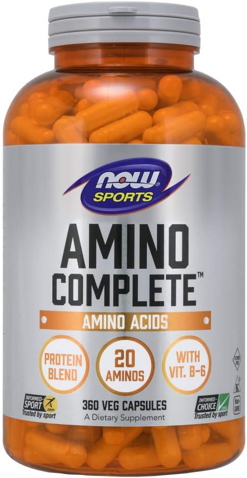 NOW Sports Nutrition, Amino Complete™, Protein Blend With 21 Aminos and B-6, 360 Veg Capsules