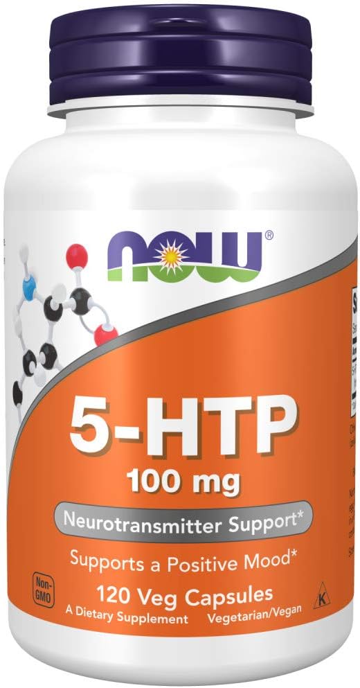 NOW Supplements 5-HTP (5-hidroxitriptofano) 100 mg, supports Neurotransmitter *, 120 vegan capsules