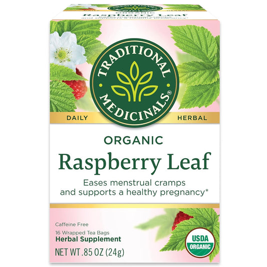 Traditional Medicinals Tea, Organic Raspberry Leaf, Eases Menstrual Cramps, Supports a Healthy Pregnancy, 16 Tea Bags