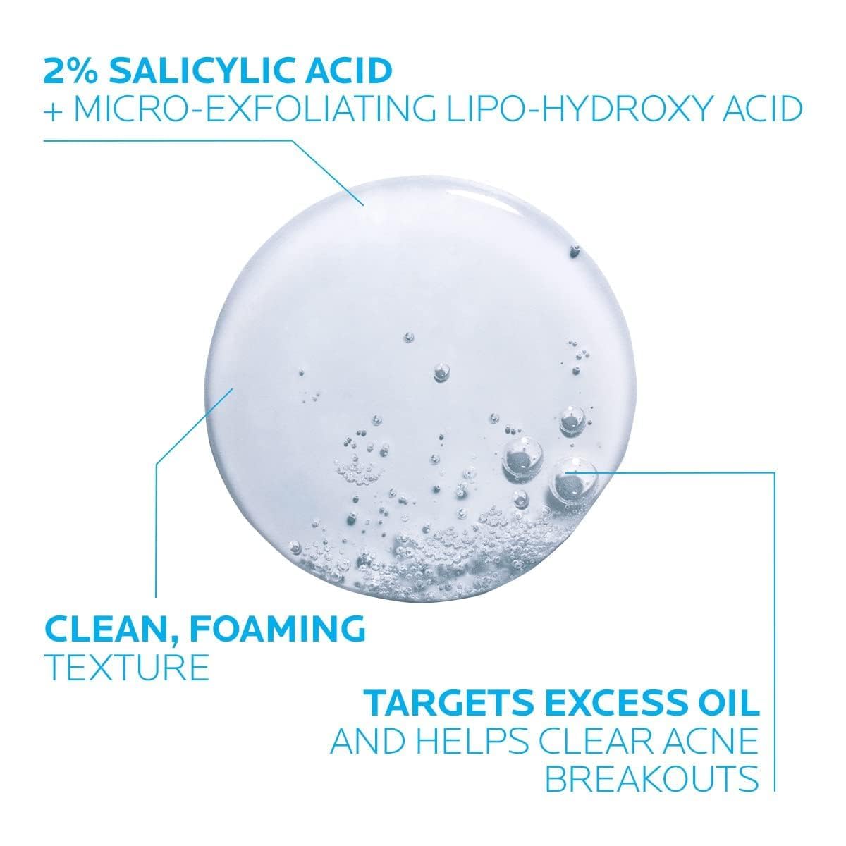 La Roche-Posay Effaclar Medicated Gel Facial Cleanser, Foaming Acne Face Wash with Salicylic Acid, Helps Clear Acne Breakouts and with Oily Skin Control, Oil Free, Fragrance Free