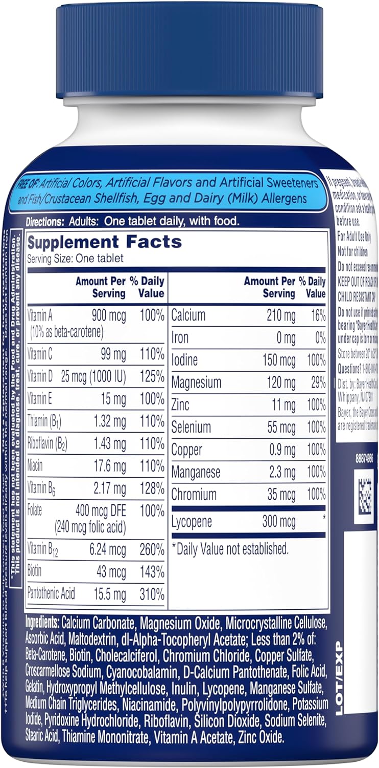 One A Day Men’s Multivitamin, Supplement Tablet with Vitamin A, Vitamin C, Vitamin D, Vitamin E and Zinc for Immune Health Support, B12, Calcium & more, 200 count (Packaging May Vary), pack of 1