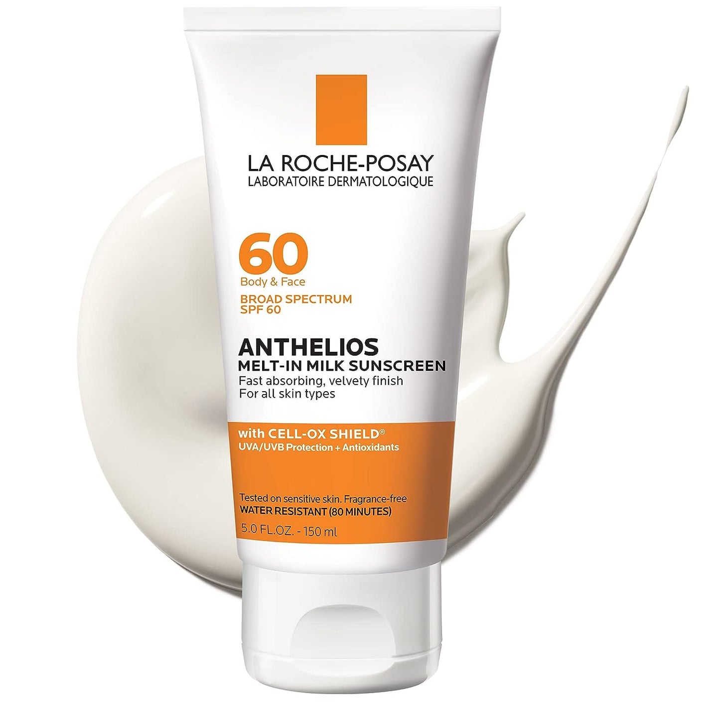 La Roche-Posay Anthelios Melt-In Milk Body & Face Sunscreen SPF 60, Oil Free Sunscreen for Sensitive Skin, Sport Sunscreen Lotion, Sun Protection & Sun Skin Care, Oxybenzone Free