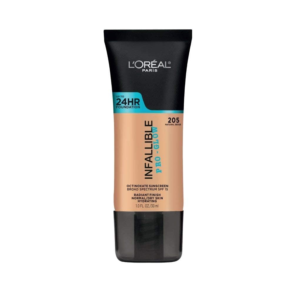 L'Oreal Paris Makeup Infallible Up to 24HR Pro-Glow Foundation, Natural Beige, 1 fl oz.