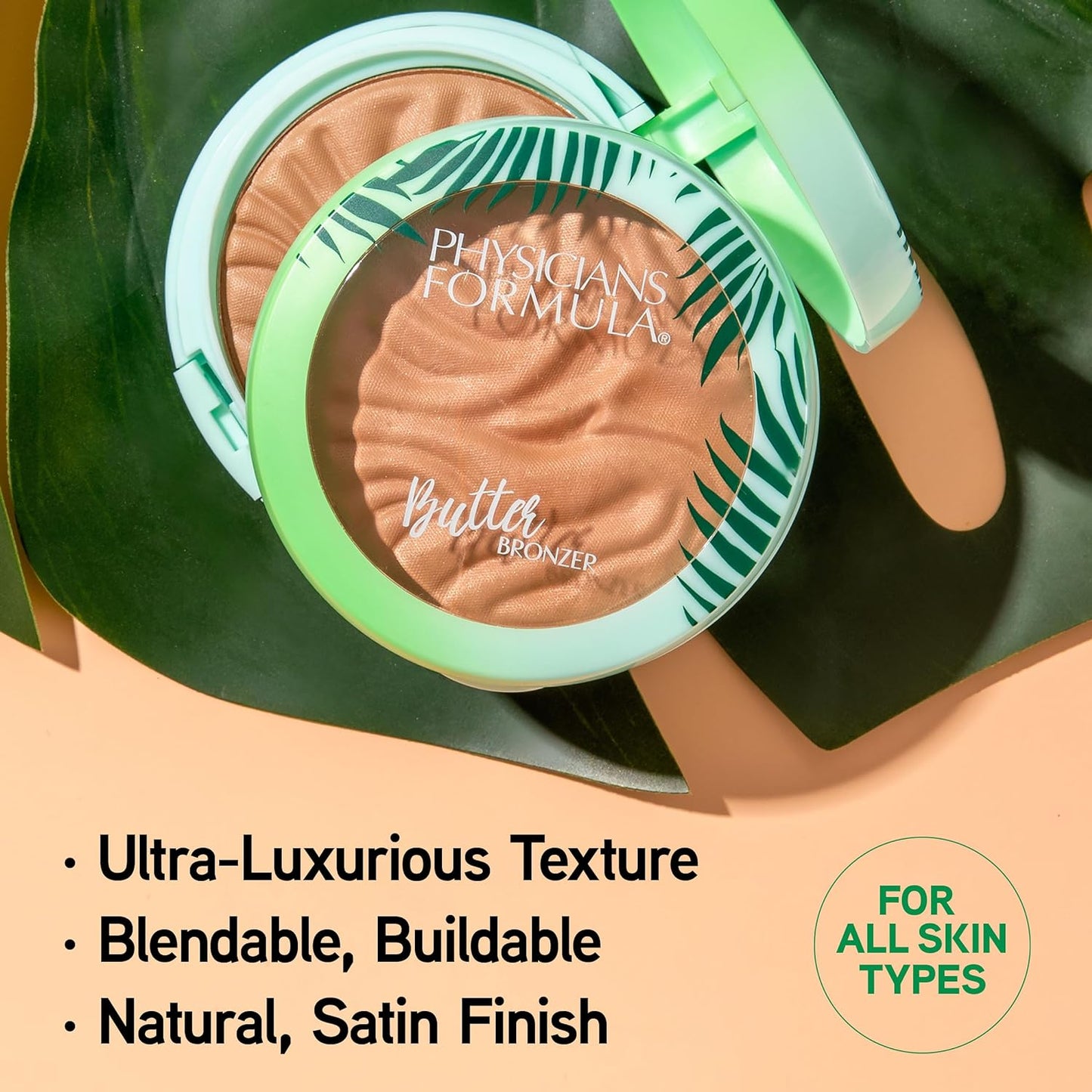 Physicians Formula Murumuru Butter Bronzer, Moisturizing, Nourishing Murumuru Butter for Silky Glow, Dermatologist Tested, Hypoallergenic, Vegan & Cruelty-Free - Light Bronzer