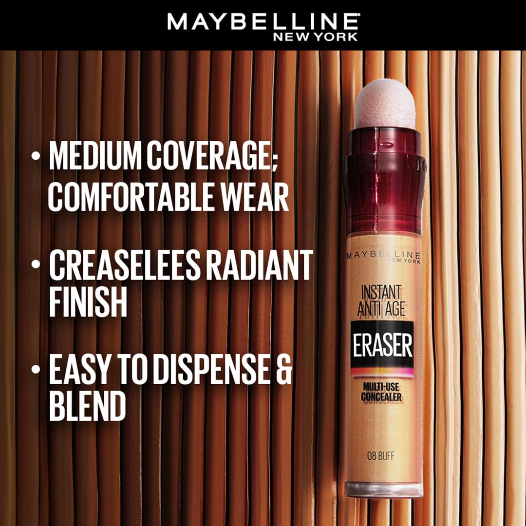 Maybelline Instant Age Rewind Eraser Dark Circles Treatment Multi-Use Concealer, 140, 1 Count (Packaging May Vary)