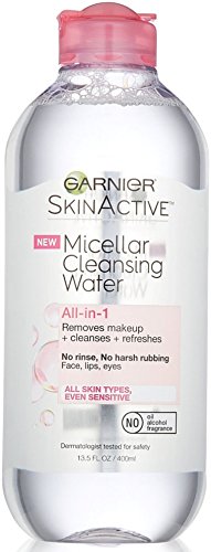 Garnier SkinActive Micellar Water for All Skin Types, Facial Cleanser & Makeup Remover, 13.5 Fl Oz (400mL), 1 Count (Packaging May Vary)