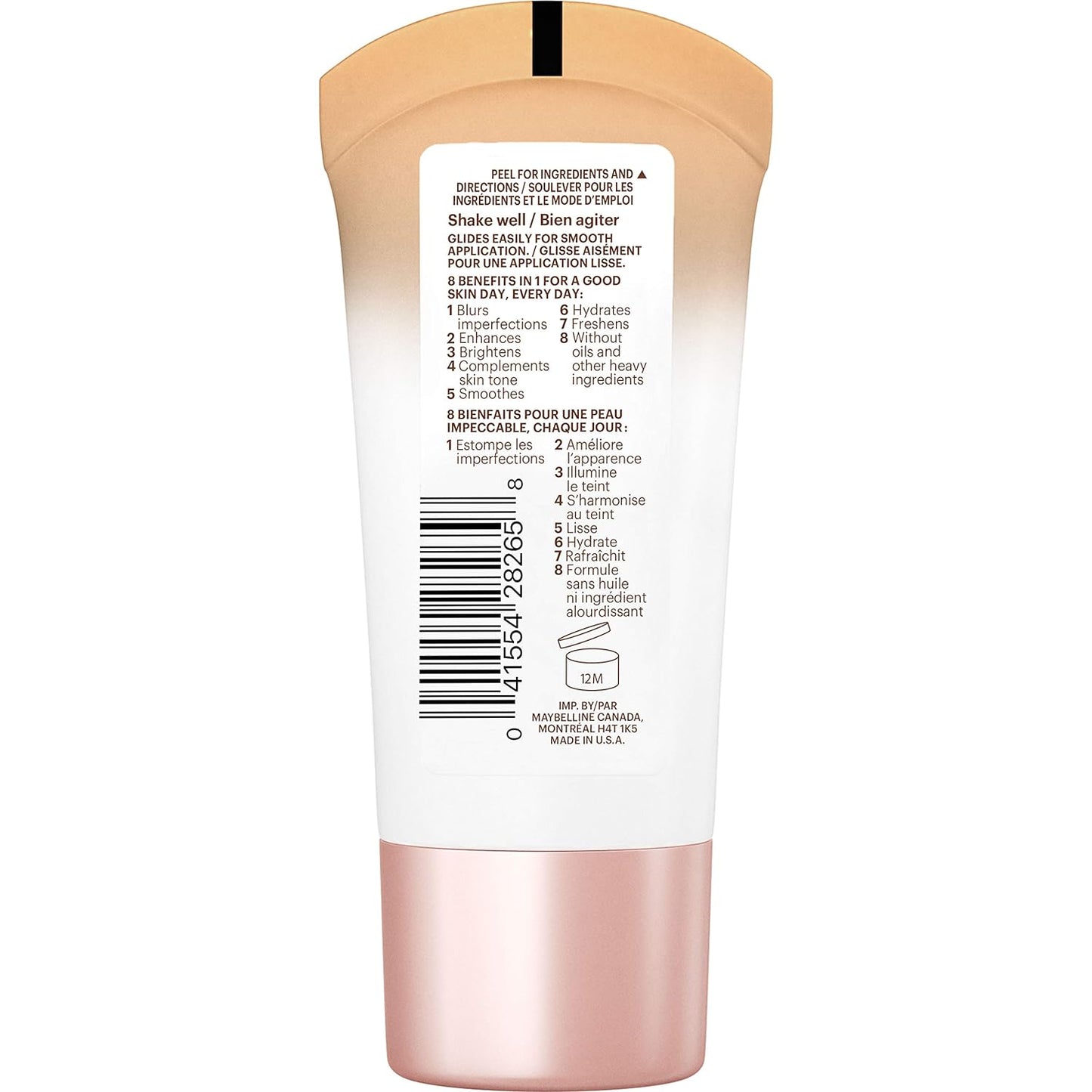 Maybelline Dream Fresh Skin Hydrating BB cream, 8-in-1 Skin Perfecting Beauty Balm with Broad Spectrum SPF 30, Sheer Tint Coverage, Oil-Free, Medium/Deep, 1 Fl Oz