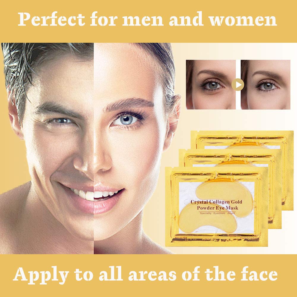 30 Pairs Under Eye Collagen Patches, Gold Moisturizing Under Eye Mask, Under Eye Gel Pads for dark circles and puffiness