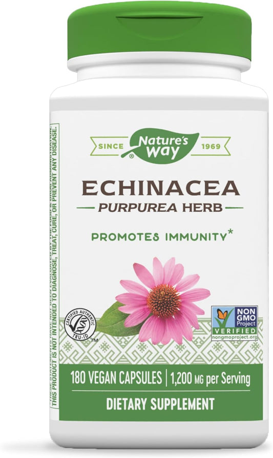 Nature's Way Echinacea Purpurea Herb, Immune Support*, 1,200 mg per serving, 180 Capsules