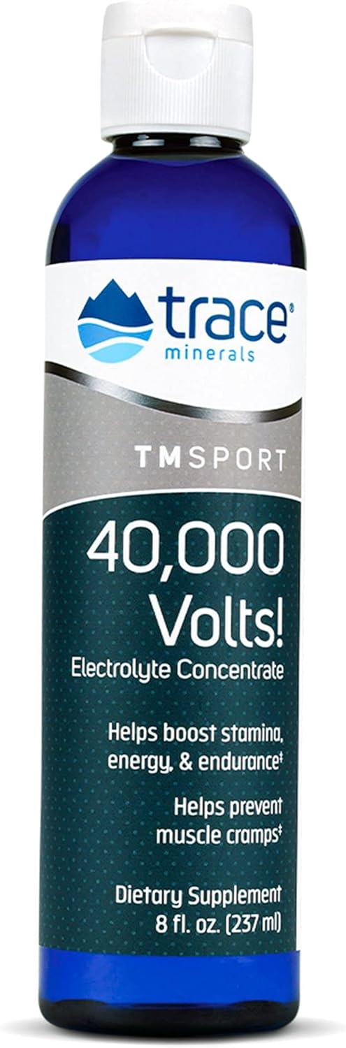 Trace Minerals | 40,000 Volts Liquid Electrolyte Concentrace Drops | Supports Normal Body Hydration and Muscle Function | Ionic Minerals, Magnesium, Potassium | 48 Servings (Pack of 1)