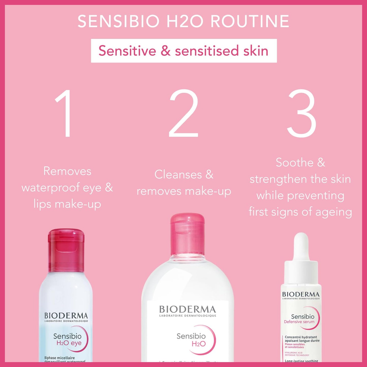 Bioderma - Sensibio - H2O Micellar Water - Makeup Remover Cleanser - Face Cleanser for Sensitive Skin