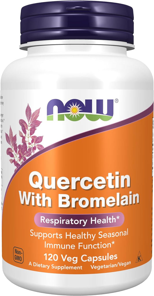 NOW Supplements, Quercetin with Bromelain, Balanced Immune System*, 120 Veg Capsules