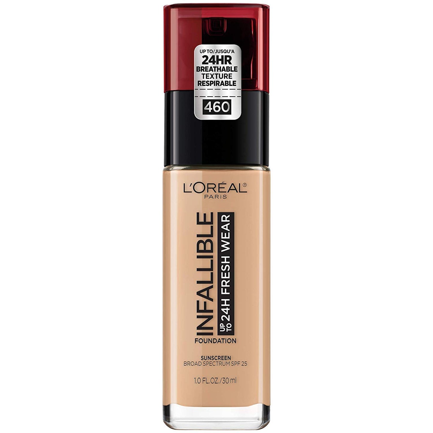 L'Oreal Paris Makeup Infallible Up to 24 Hour Fresh Wear Lightweight Foundation, Golden Beige, 1 Fl Oz.