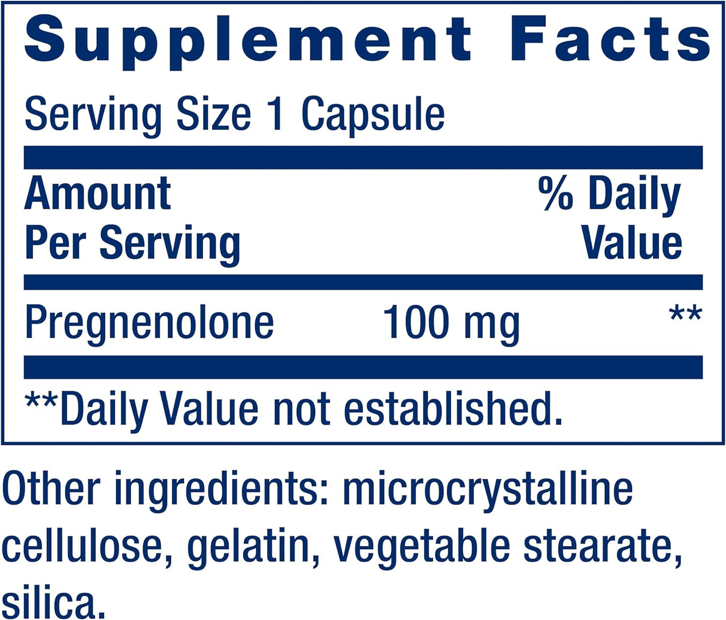 Life Extension Pregnenolone - Hormone Balance Supplement for Healthy Hormone Levels, 100 mg - Hormone Balance, Memory, Focus, Cognitive Health - Gluten-Free, Non-GMO, 100 Capsules