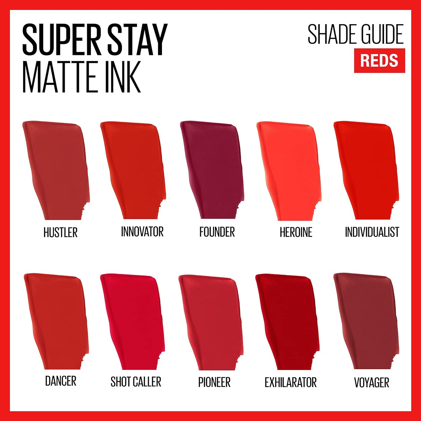 Maybelline Super Stay Matte Ink Liquid Lipstick Makeup, Long Lasting High Impact Color, Up to 16H Wear, Founder, Cranberry Red, 1 Count