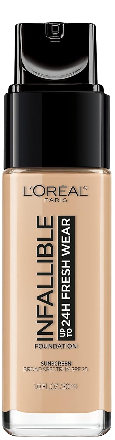 L'Oreal Paris Makeup Infallible Up to 24 Hour Fresh Wear Lightweight Foundation, Beige Ivory, 1 Fl Oz.