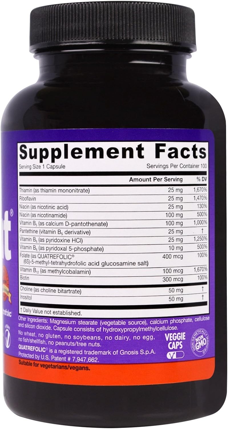 Jarrow Formulas B-Right Optimized B-Complex, Dietary Supplement for Cellular Energy, Immune Health and Stress Management Support, 100 Veggie Capsules, 100 Day Supply