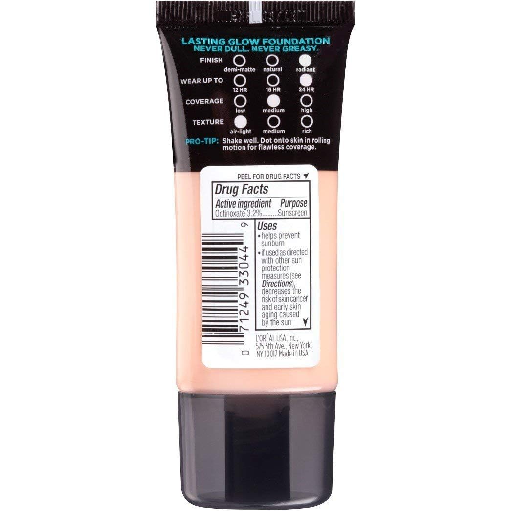 L'Oreal Paris Makeup Infallible Up to 24HR Pro-Glow Foundation, Classic Ivory, 1 Ounce