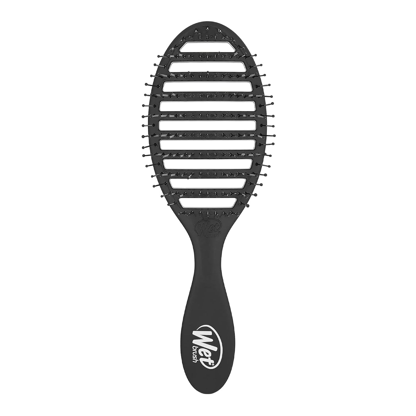 Wet-Brush Speed Dry Hair-Brush, Black - Vented Design and Ultra Soft HeatFlex Bristles Are Blow Dry Safe With Ergonomic Handle Manages Tangle and Uncontrollable Hair - Pain-Free