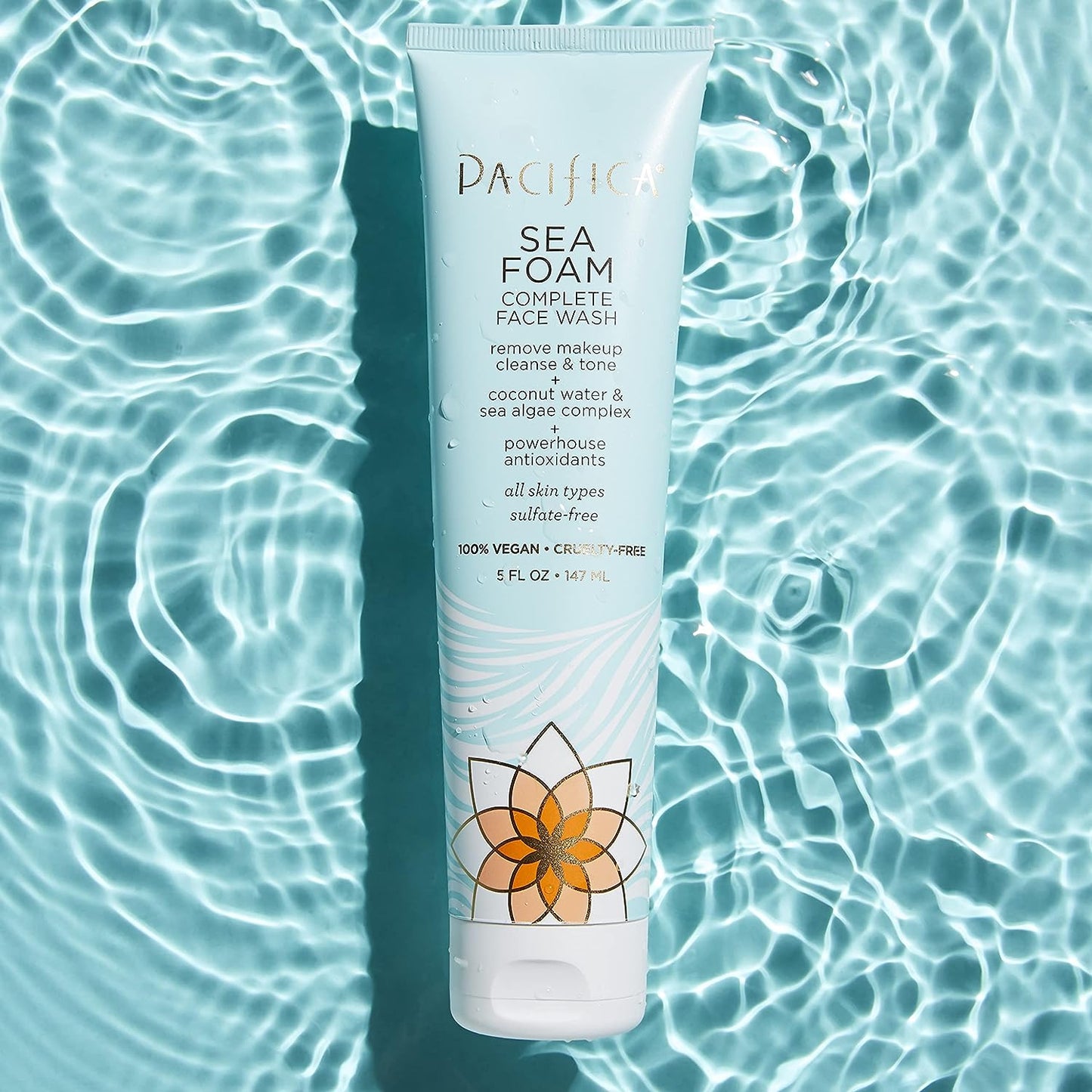 Pacifica Beauty Sea Foam Face Wash, Daily Gentle Foaming Cleanser, With Coconut Water + Sea Algae, Removes Makeup, For Combination and Oily Skin, Vegan & Cruelty Free