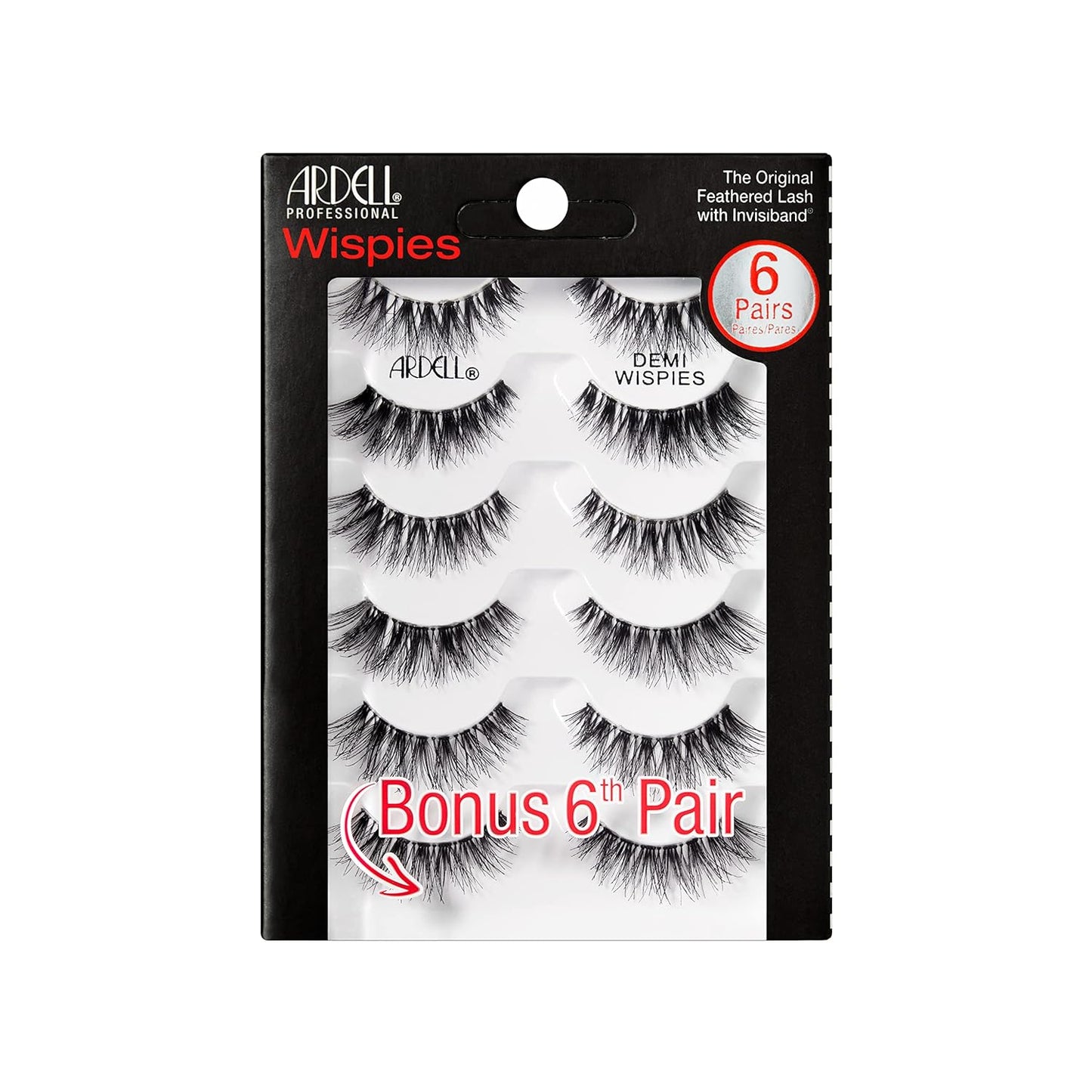 Ardell False Eyelashes Demi Wispies Black, 1 pack (6 pairs per pack)