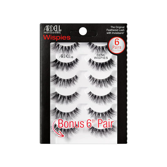 Ardell False Eyelashes Demi Wispies Black, 1 pack (6 pairs per pack)