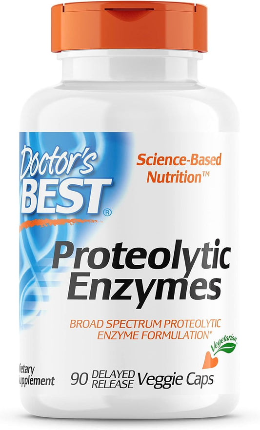 Doctor's Best Proteolytic enzymes, Digestion, Muscle, Joint, Non-GMO, Gluten Free, Vegetarian, 90 Veggie Caps