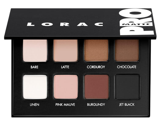 LORAC PRO Matte & Shimmer Eyeshadow Palette, Metallic High Pigmented, Mirror Compact