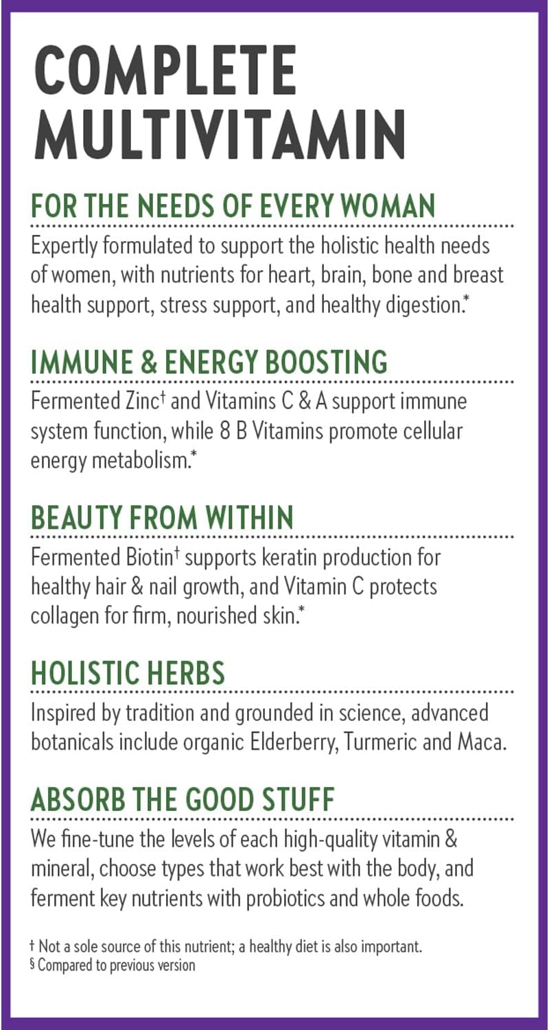 New Chapter Women's Multivitamin for Immune, Beauty + Energy Support with 20+ Nutrients -- Every Woman's One Daily, Gentle on the Stomach, 72 Count