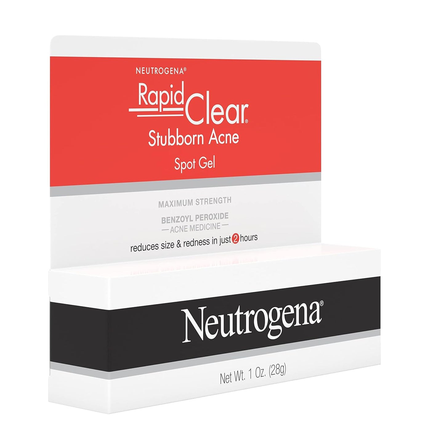 Neutrogena Rapid Clear Stubborn Acne Spot Treatment Gel with Maximum Strength 10% Benzoyl Peroxide Acne Treatment Medication, Pimple Cream for Acne Prone Skin Care, 1 oz