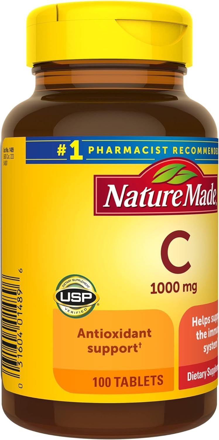 Nature Made Extra Strength Vitamin C 1000 mg, Dietary Supplement for Immune Support, 100 Tablets, 100 Day Supply