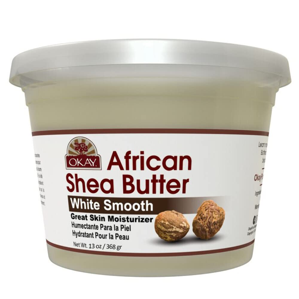 OKAY SHEA BUTTER JAR WHITE 13oz weight (16oz jar size)