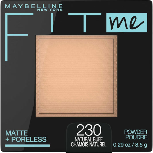 Maybelline Fit Me Matte + Poreless Pressed Face Powder Makeup & Setting Powder, Natural Buff, 1 Count