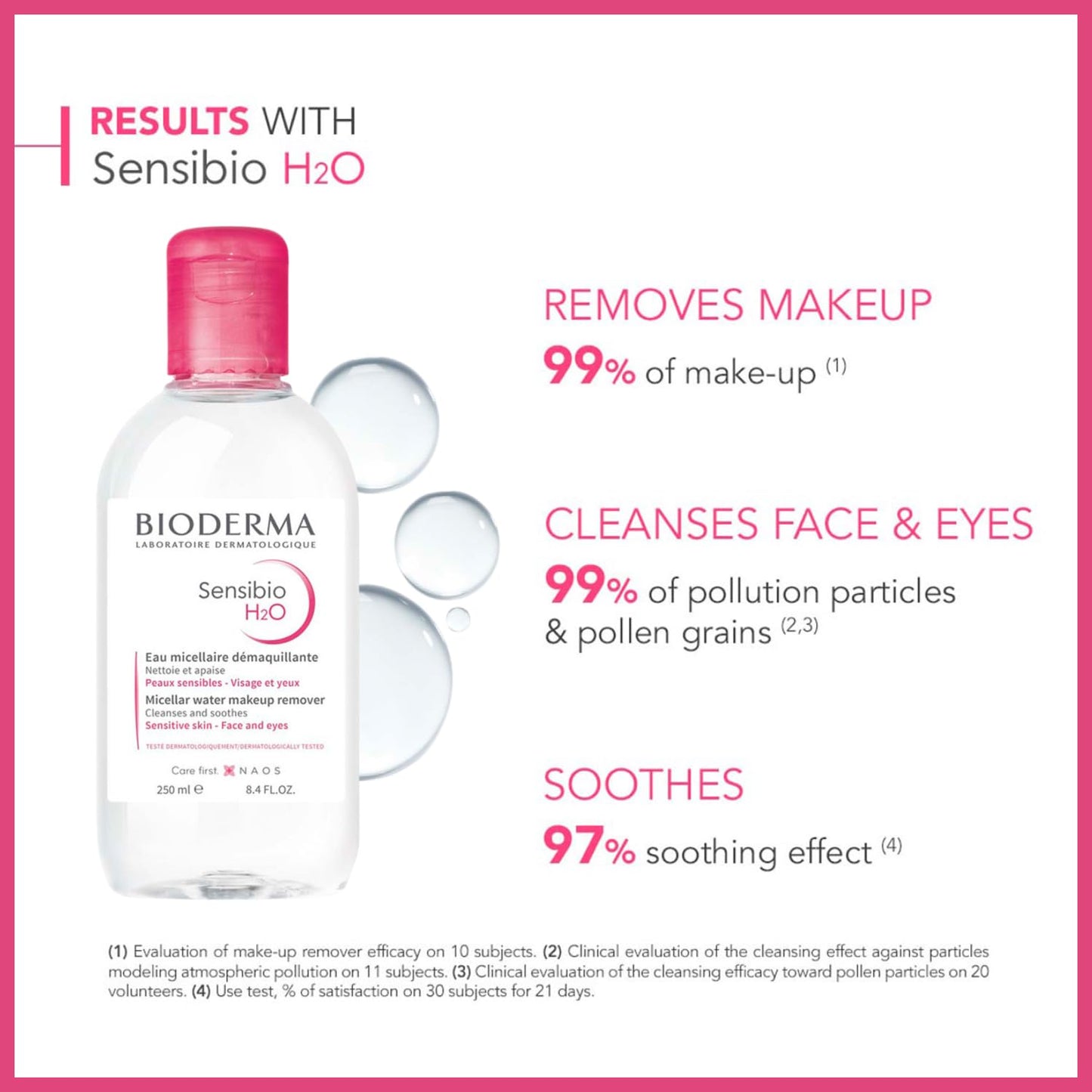 Bioderma - Sensibio - H2O Micellar Water - Makeup Remover Cleanser - Face Cleanser for Sensitive Skin