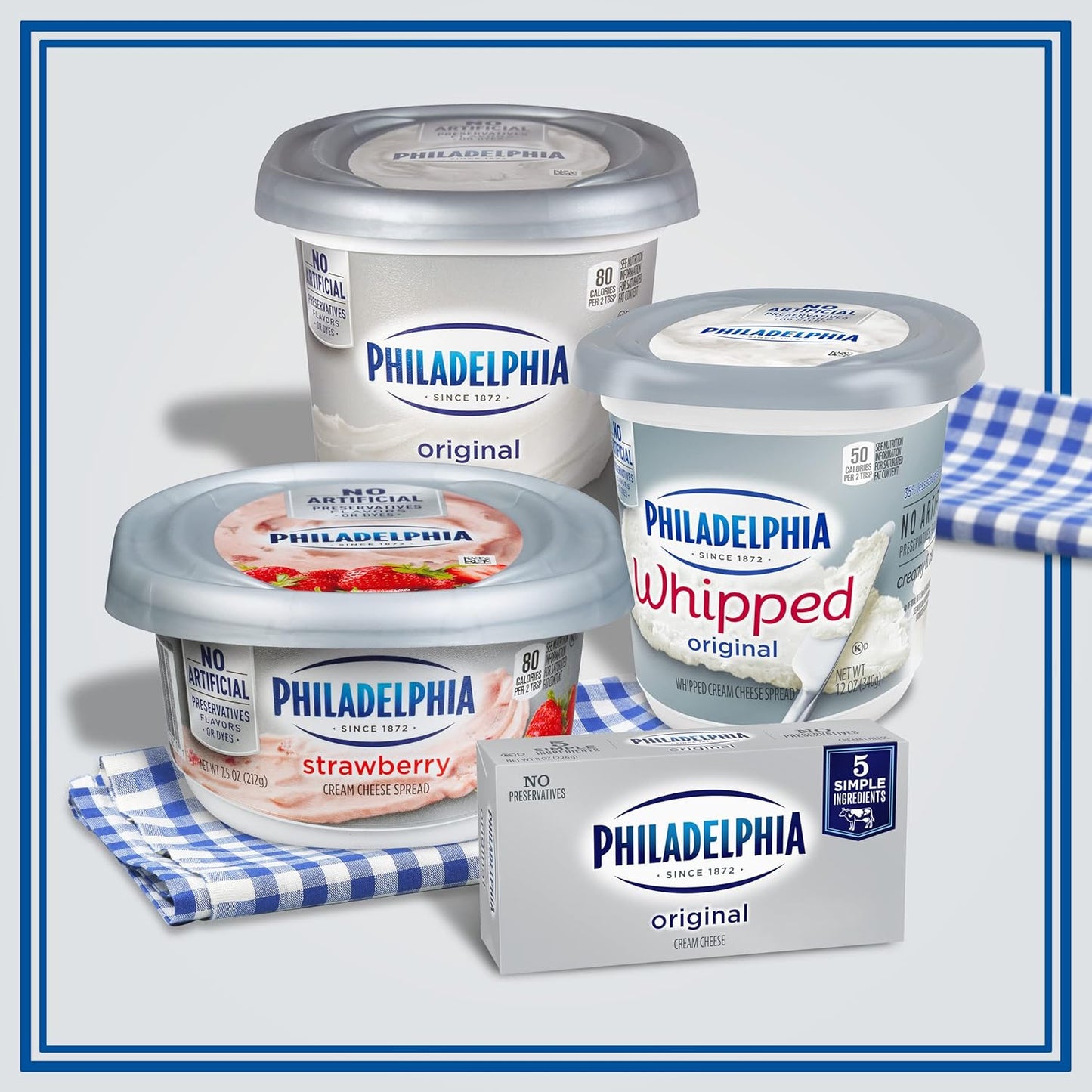 Philadelphia Original Cream Cheese, Made w/ Fresh Milk & Cream, for Bagels, Dips, or Desserts, 8 oz Brick